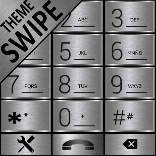 THEME SWIPE DIALER SILVER METAL icon