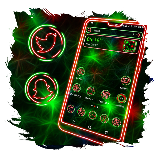 Green Light Mesh Launcher Theme أيقونة