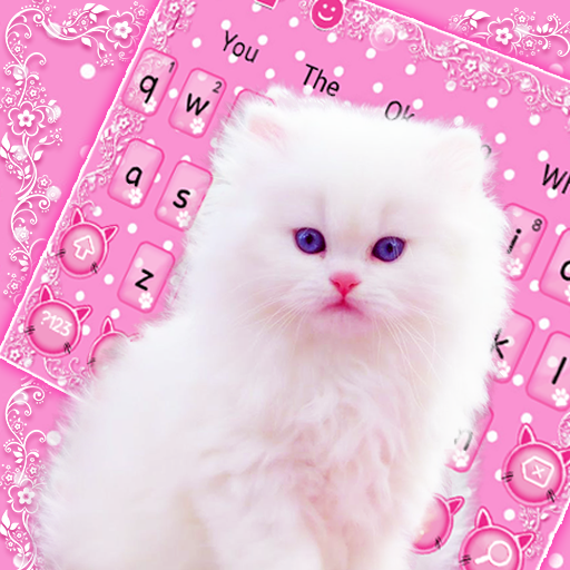 Cute Pink Kitty Keyboard Theme أيقونة