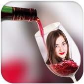 Wine Glass Photo Frame HD