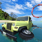 ikon Pantai Mobil Balap Jip Musim panas Menyenangkan