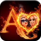 MY NAME TEXT FIRE PHOTO FRAME icon