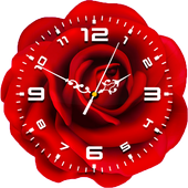 Red Rose Clock Live Wallpaper icon