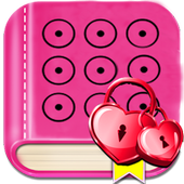 Cute Secret Love Diary with Lock icon