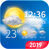 Live weather &amp; clock widget icon