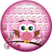 Pink Owl Keyboard Theme icon
