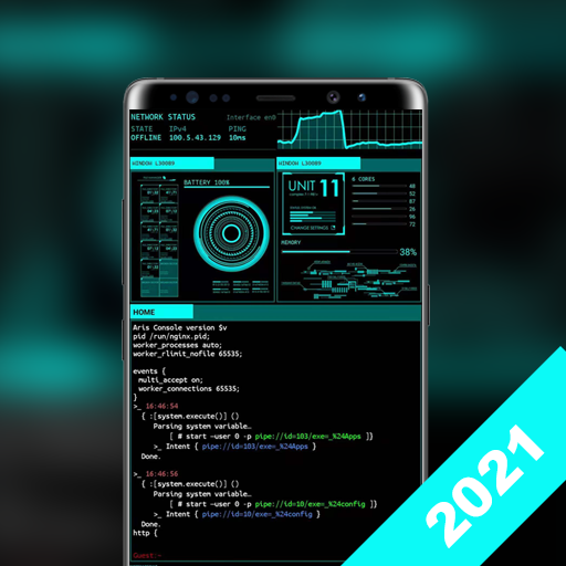 Hacker HUD Launcher أيقونة