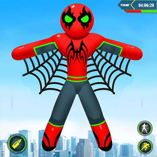 Flying stickman Robot Hero Fly icon