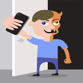 ugly selfie camera icon