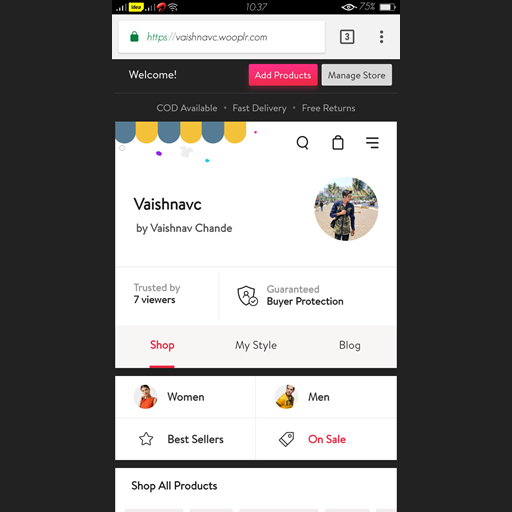 Vc online shopping icon