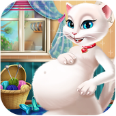Talking Cat Pregnant Mommy Newborn Baby icon