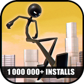 Parkour man: Sticky roof jumper icon