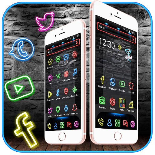 Neon light theme icon