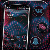 Curved Spiral Pink Blue Launcher Theme иконка