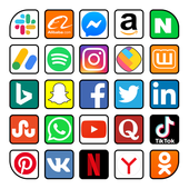 Alle sociale media en sociale netwerken in één app icon
