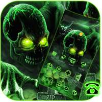 Green Horrific Zombie Skull Theme