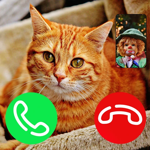 cat fake video call : video call cat prank icon