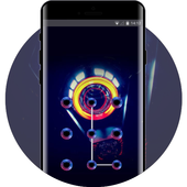 Hi-tech theme technology neon space interstellar icon