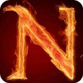 Fiery letter N live wallpaper on 9Apps