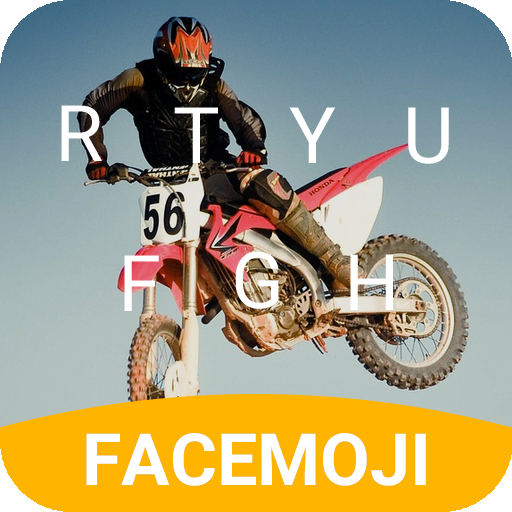 Motorbike Race Emoji Keyboard Theme for musically icon
