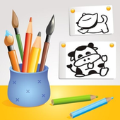 Draw cute animals icon