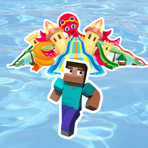 Water park craft: 3d slide racing block craft icon