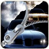 zipper lock car sport icon