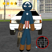 Us Capitain Stickman Rope hero Gangaster Crime icon
