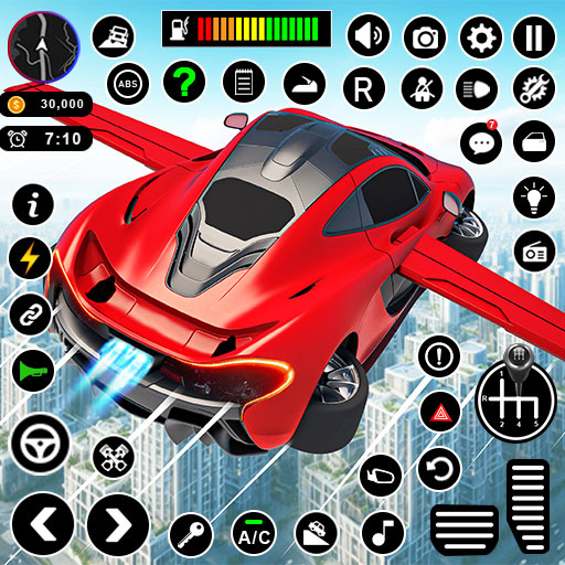 Flying Car Robot Shooting Game icon