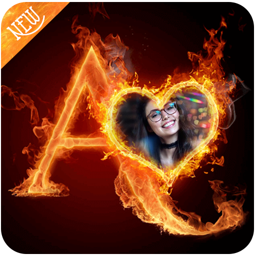Fire Text Photo Frame icon