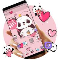 Pink Cute Panda Passionate Theme on 9Apps