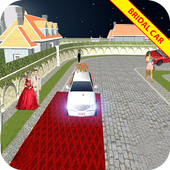 limousine bridal car parking icon