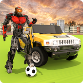 Superheroes Robot Car Transformation Hummer Racing icon