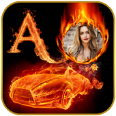 Fire Text Photo frames icon