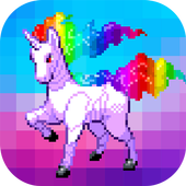 Pixel Art Stickers – Color By Number Photo Editor आइकन