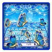 Blue Butterfly Diamond Keyboard Theme on 9Apps