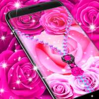 Lock screen zipper pink rose on 9Apps