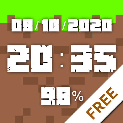 Clock &amp; Battery Wallpaper Blocks Craft icon