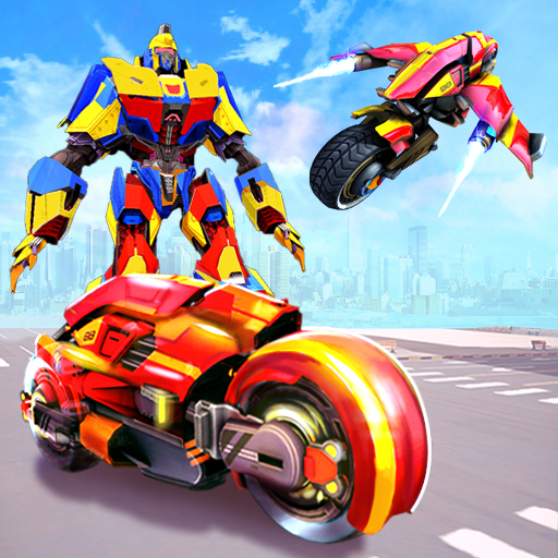 Flying Robot Bike Transport Shooting Game icon