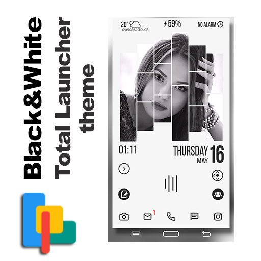 Тема Black&amp;White для Total Launcher icon