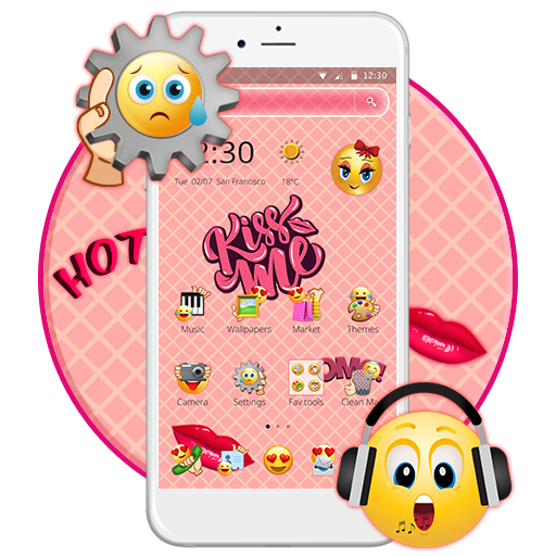 Sweet Emoji Pink Theme icon