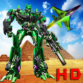 Airplane Robot Jet Transforming Robot Air battle icon