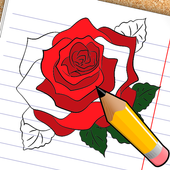 How to draw flowers icon