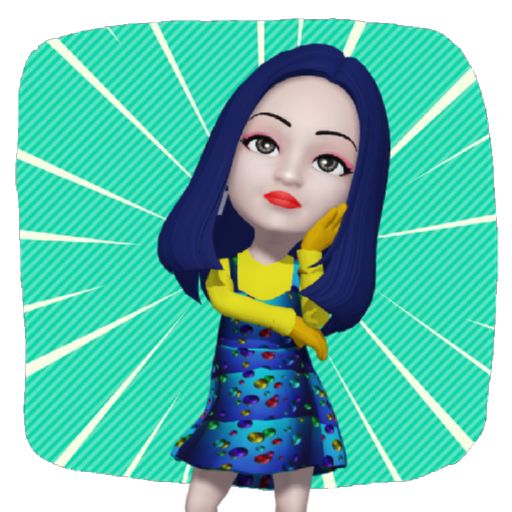 animated stickers for whatsapp - blue girl sticker icon