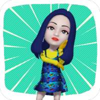 animated stickers for whatsapp - blue girl sticker