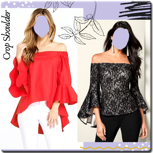 Women Crop Shoulder Photo Suit icon