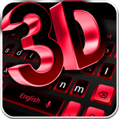 3D Black Red Keyboard Theme icon