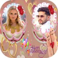 Anniversary Cake Dual Photo Frame on 9Apps