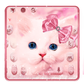 Pink Fluffy Cat Keyboard Theme icon