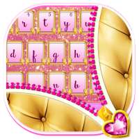Pink Gold Zipper Keyboard on 9Apps